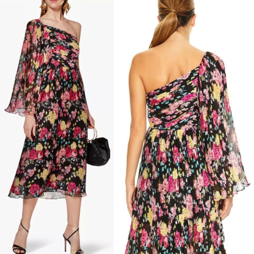 Talulah Pleated Floral Midi Dress
